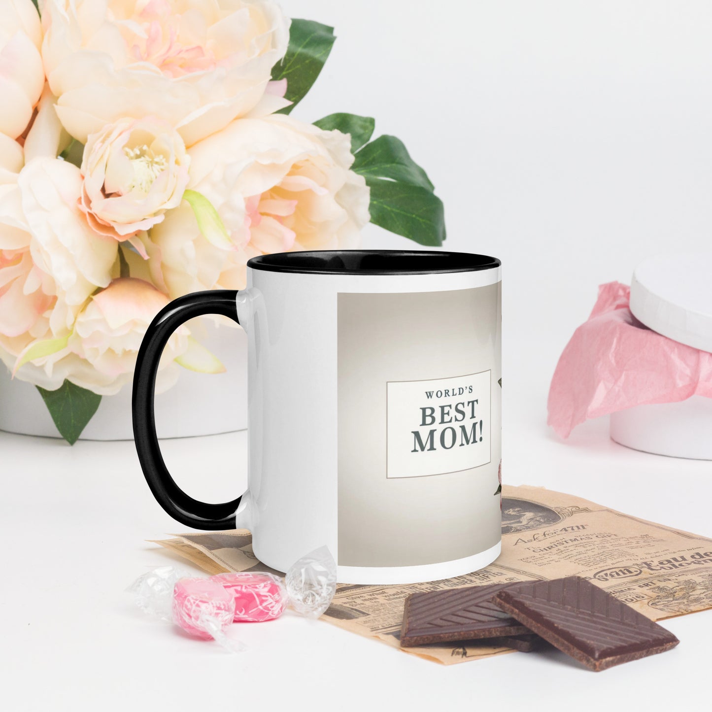 Mug with Color Inside | World's Best Mom (floral)