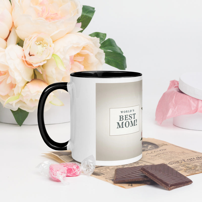 Mug with Color Inside | World's Best Mom (floral)