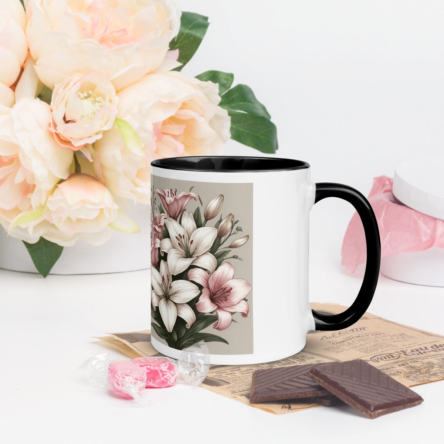 Mug with Color Inside | World's Best Mom (floral)
