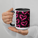 SPRAY PAINT HEARTS Mug with Color Inside