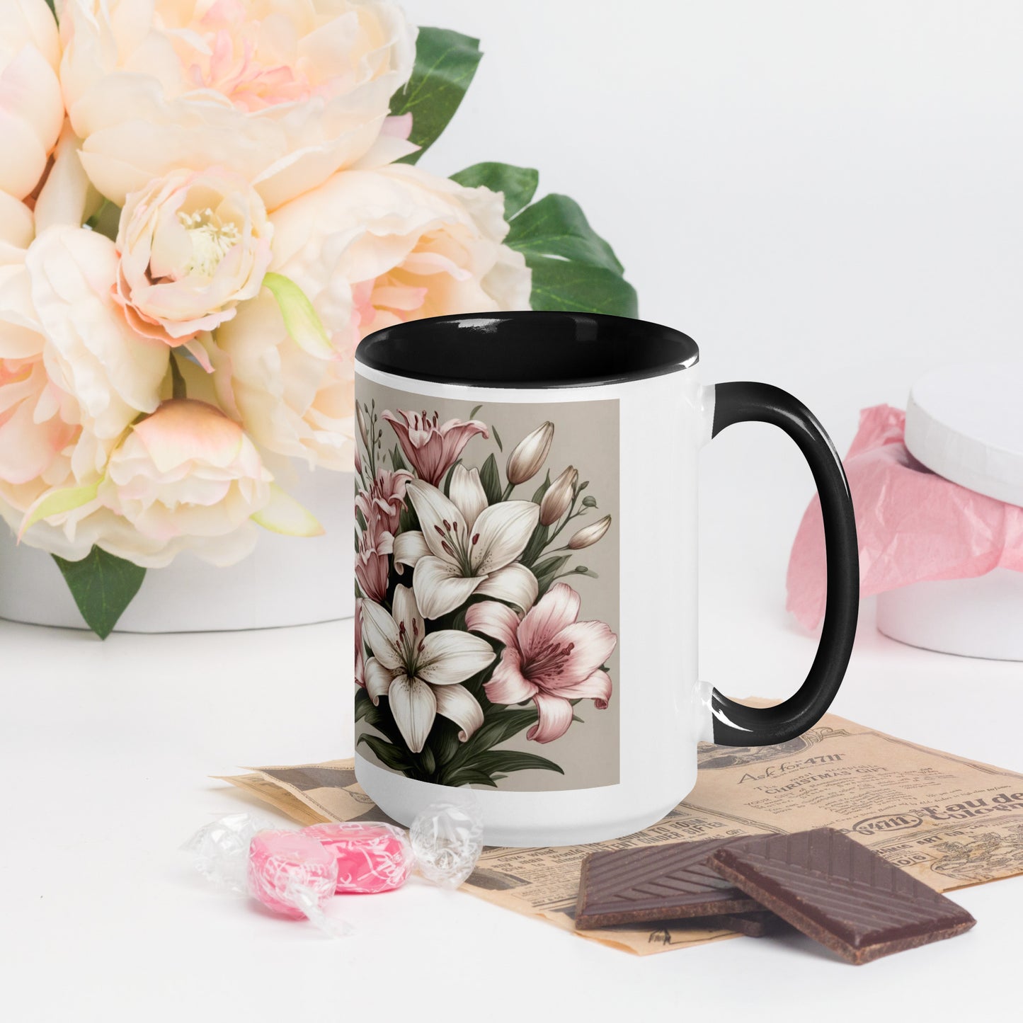 Mug with Color Inside | World's Best Mom (floral)