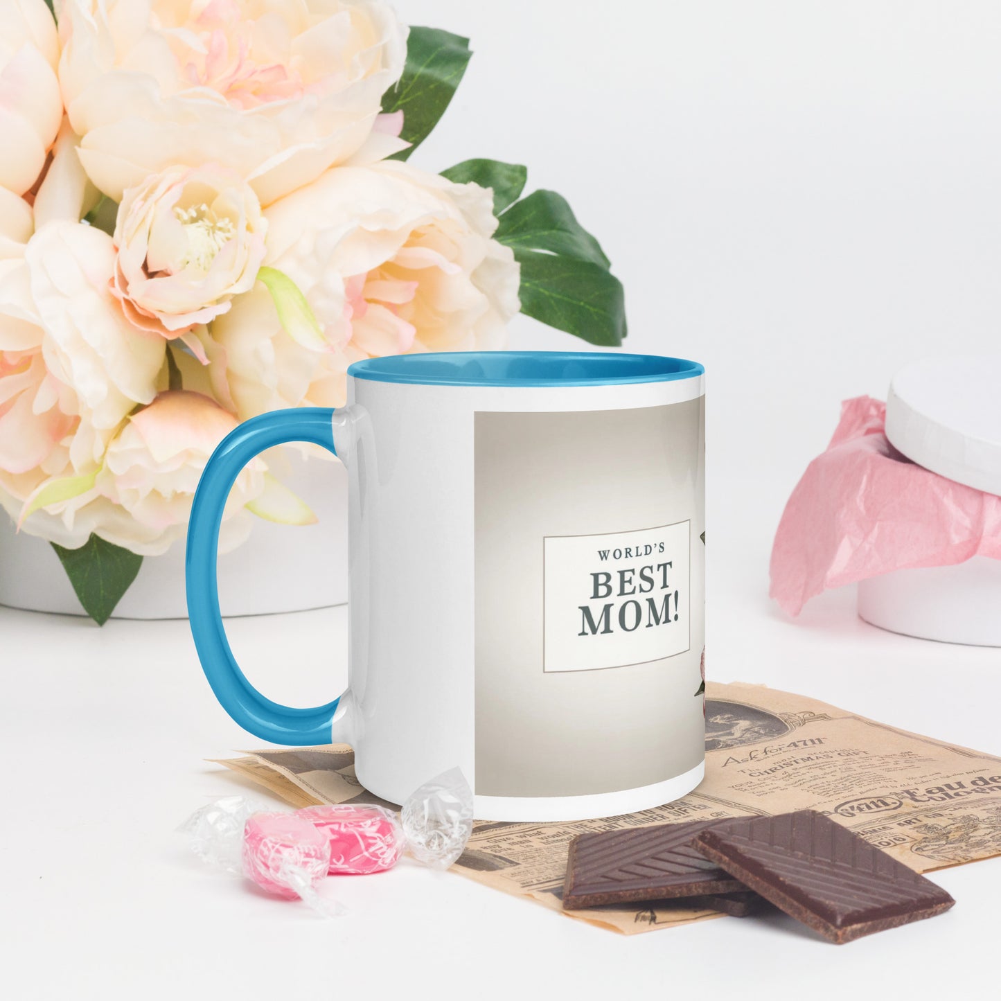 Mug with Color Inside | World's Best Mom (floral)