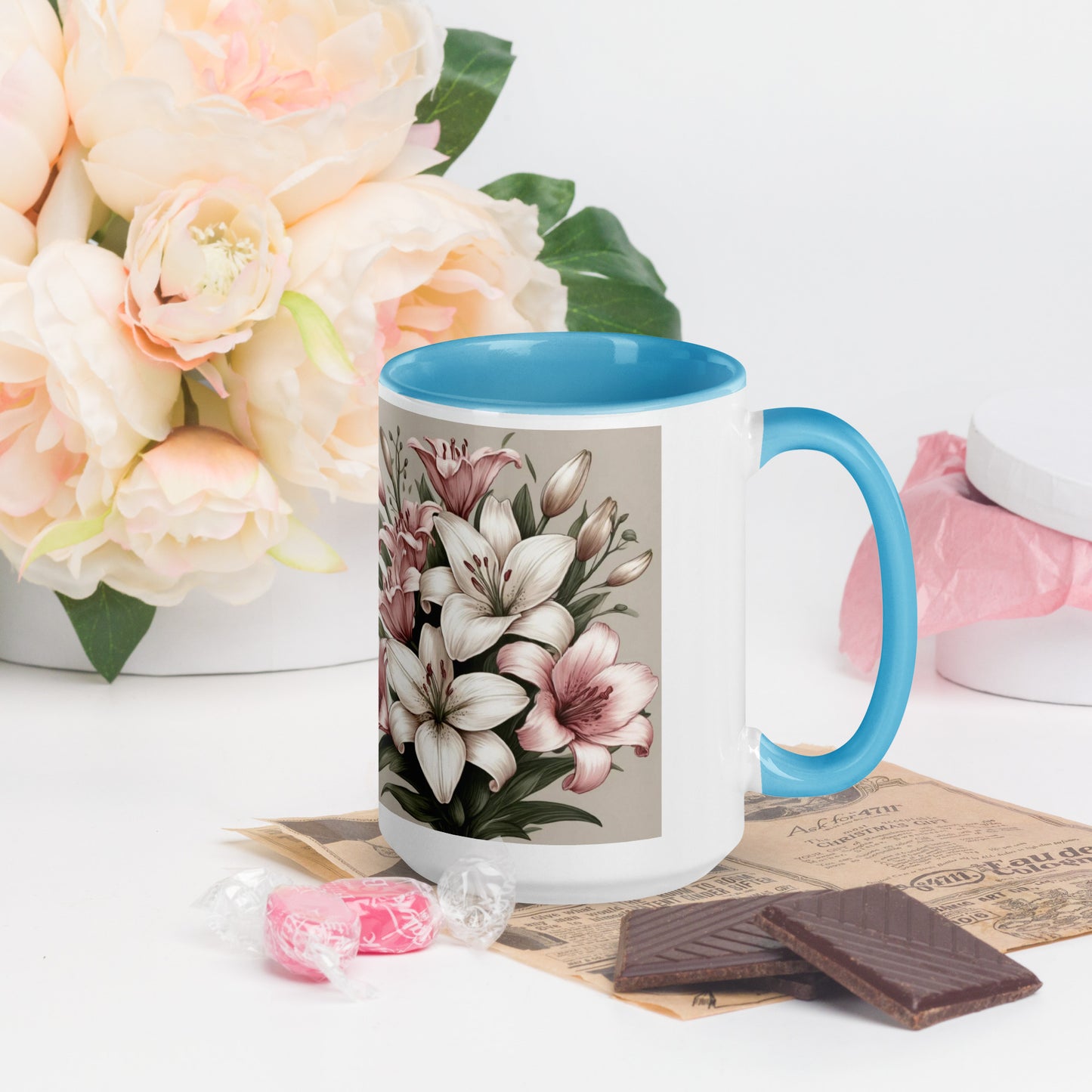 Mug with Color Inside | World's Best Mom (floral)