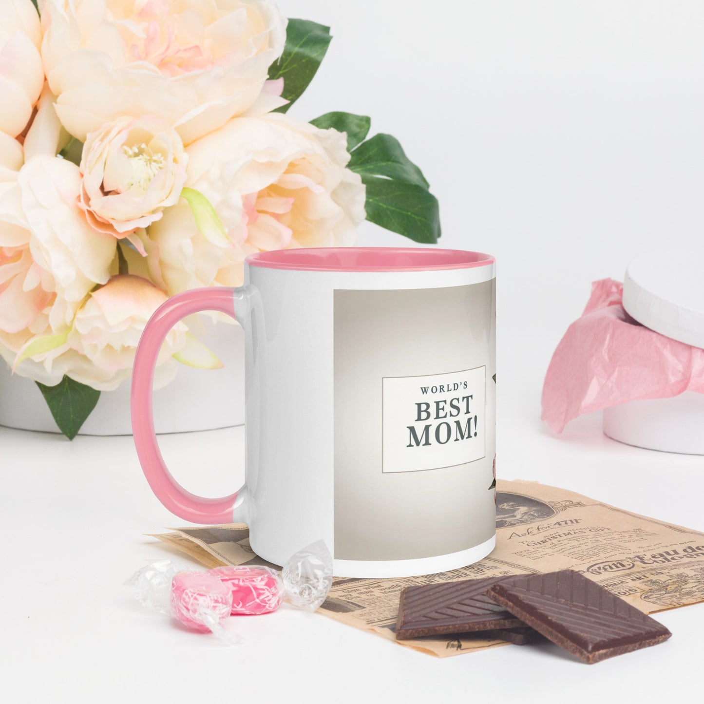 Mug with Color Inside | World's Best Mom (floral)