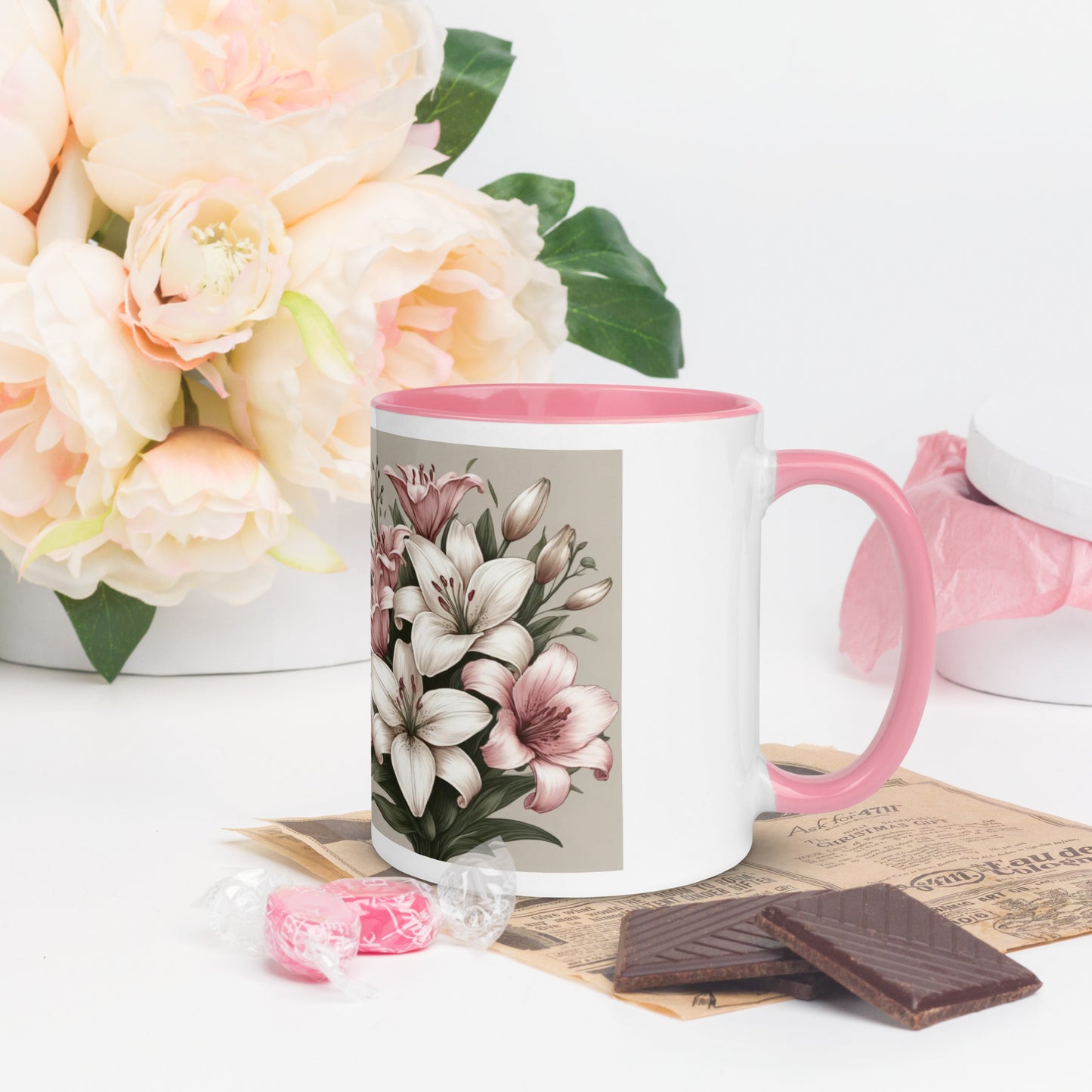 Mug with Color Inside | World's Best Mom (floral)